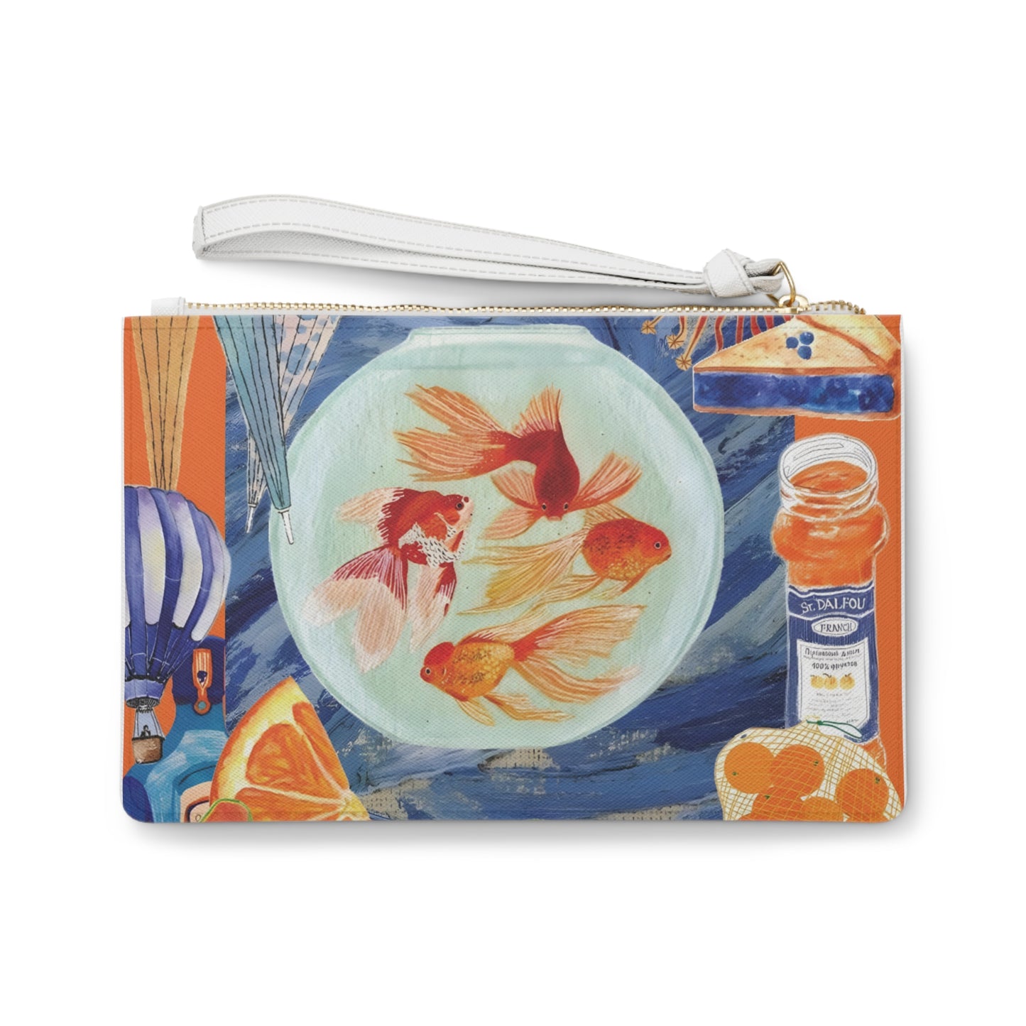 Undersea Citrus Splash Clutch Bag